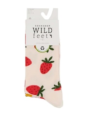 Wild Feet Red Novelty Jacquard Crew Socks 3 Pack - Image 3 of 7