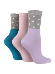 Wild Feet Grey Bamboo Pop Colour Socks 3 Pack - Image 1 of 4
