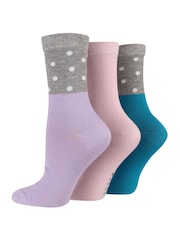 Wild Feet Grey Bamboo Pop Colour Socks 3 Pack - Image 2 of 4