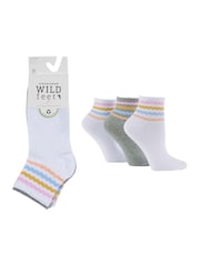 Wild Feet Quarter Length Sporty Crew Socks - Imagen 4 de 7