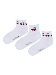 Wild Feet White Quarter Length Sporty Crew Socks 3 Pack - Image 2 of 7