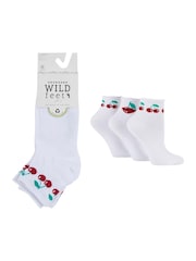 Wild Feet White Quarter Length Sporty Crew Socks 3 Pack - Image 4 of 7