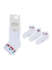 Wild Feet White Quarter Length Sporty Crew Socks 3 Pack - Image 5 of 7