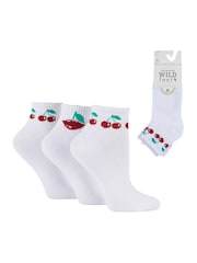 Wild Feet White Quarter Length Sporty Crew Socks 3 Pack - Image 7 of 7