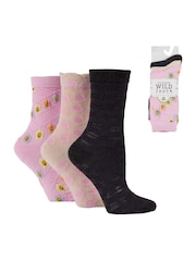 Wild Feet Pink Bamboo Textured Detail Crew Socks - Image 2 of 7