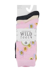 Wild Feet Pink Bamboo Textured Detail Crew Socks - Image 6 of 7