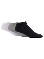 Wild Feet Grey Cotton Trainer Liners Socks 3 pack - Image 1 of 5
