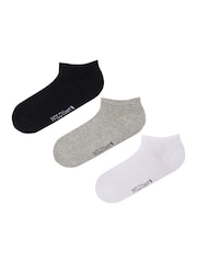 Wild Feet Grey Cotton Trainer Liners Socks 3 pack - Image 2 of 5