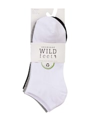 Wild Feet Grey Cotton Trainer Liners Socks 3 pack - Image 3 of 5