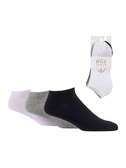 Wild Feet Grey Cotton Trainer Liners Socks 3 pack - Image 5 of 5