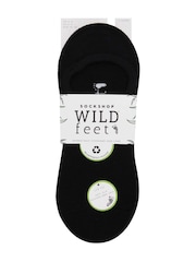 Wild Feet Black Bamboo Super Low Cut Trainer Liners Socks 5 Pack with Heel Grip - Image 10 of 10