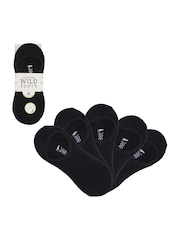 Wild Feet Black Bamboo Super Low Cut Trainer Liners Socks 5 Pack with Heel Grip - Image 8 of 10