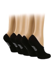 Wild Feet Black Bamboo Super Low Cut Trainer Liners Socks 5 Pack with Heel Grip - Image 9 of 10