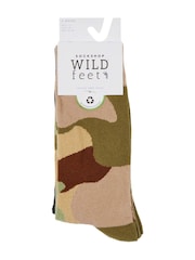 Wild Feet Green Camo Crew Socks - Image 3 of 5