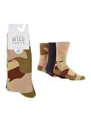 Wild Feet Green Camo Crew Socks - Image 4 of 5