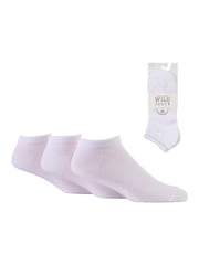 Белый - Wild Feet Cotton Trainer Liners Socks 3 pack - Image 2 of 5
