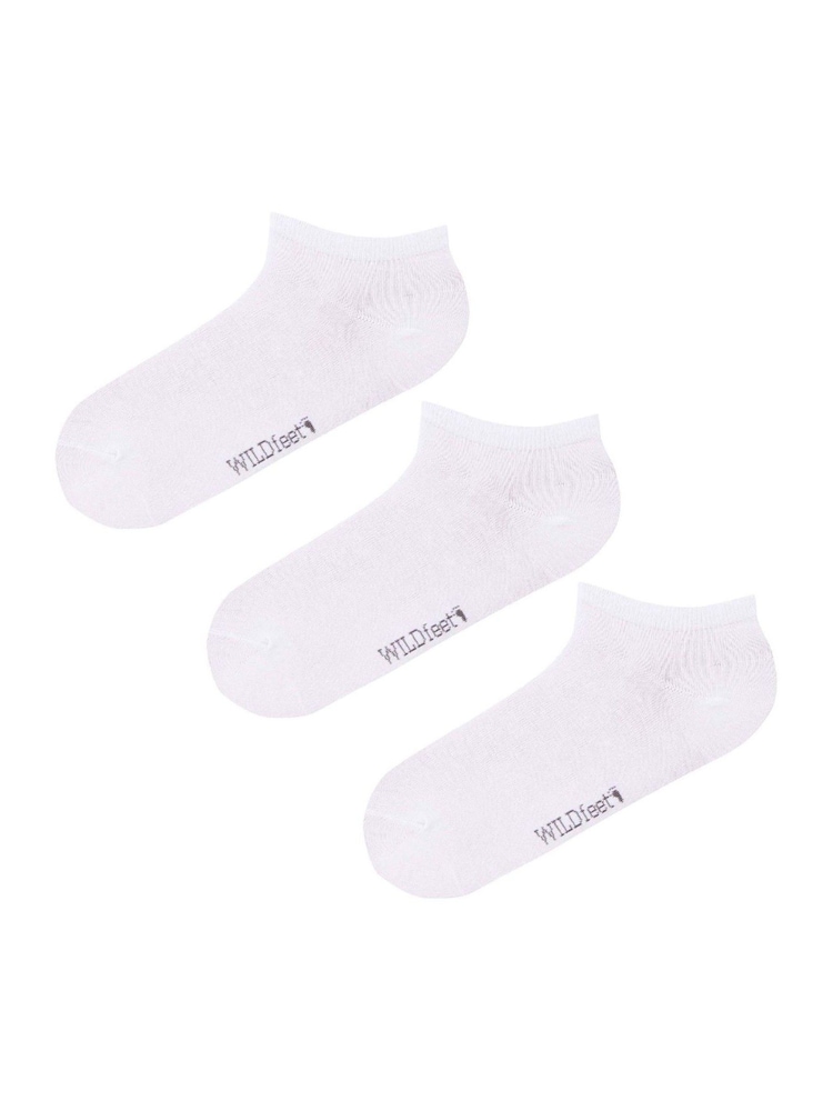 Wild Feet White Cotton Trainer Liners Socks 3 pack - Image 3 of 5