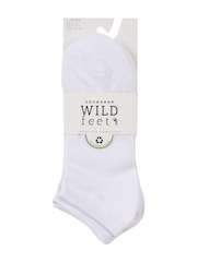 Белый - Wild Feet Cotton Trainer Liners Socks 3 pack - Image 5 of 5