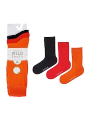 Wild Feet Pink/Orange Bamboo Pop Colour Socks - Image 1 of 7