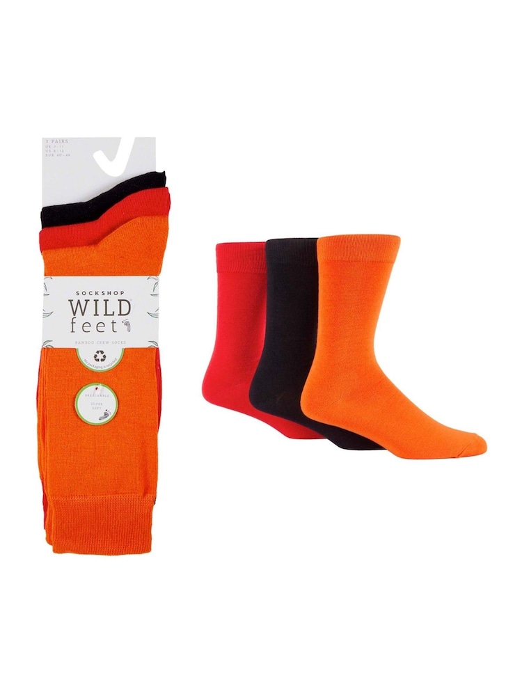 Wild Feet Pink/Orange Bamboo Pop Colour Socks - Image 2 of 7