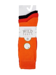 Wild Feet Pink/Orange Bamboo Pop Colour Socks - Image 7 of 7