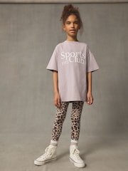 Lilac/Grey Oversized Graphic Print T-Shirt (3-16yrs) - Image 2 of 9