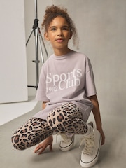 Lilac/Grey Oversized Graphic Print T-Shirt (3-16yrs) - Image 5 of 9