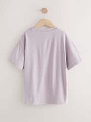 Lilac/Grey Oversized Graphic Print T-Shirt (3-16yrs) - Image 7 of 9