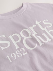 Lilac/Grey Oversized Graphic Print T-Shirt (3-16yrs) - Image 9 of 9