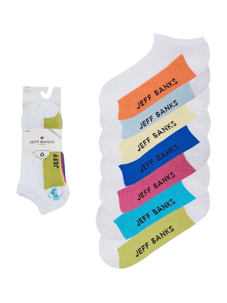 Jeff Banks White Off Cotton Trainer Socks - Image 2 of 6