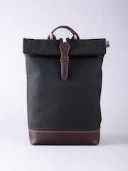 Lakeland Leather Dark Green Waxed Walton Rolltop Backpack - Image 2 of 9