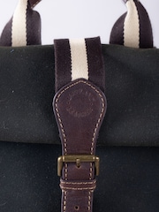 Lakeland Leather Dark Green Waxed Walton Rolltop Backpack - Image 3 of 9
