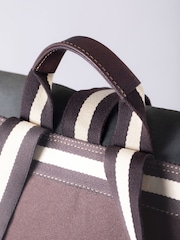 Lakeland Leather Dark Green Waxed Walton Rolltop Backpack - Image 4 of 9