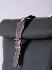 Lakeland Leather Dark Green Waxed Walton Rolltop Backpack - Image 6 of 9