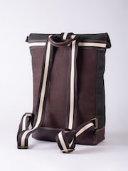 Lakeland Leather Dark Green Waxed Walton Rolltop Backpack - Image 8 of 9