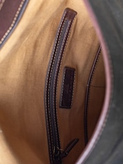Lakeland Leather Dark Green Waxed Walton Rolltop Backpack - Image 9 of 9