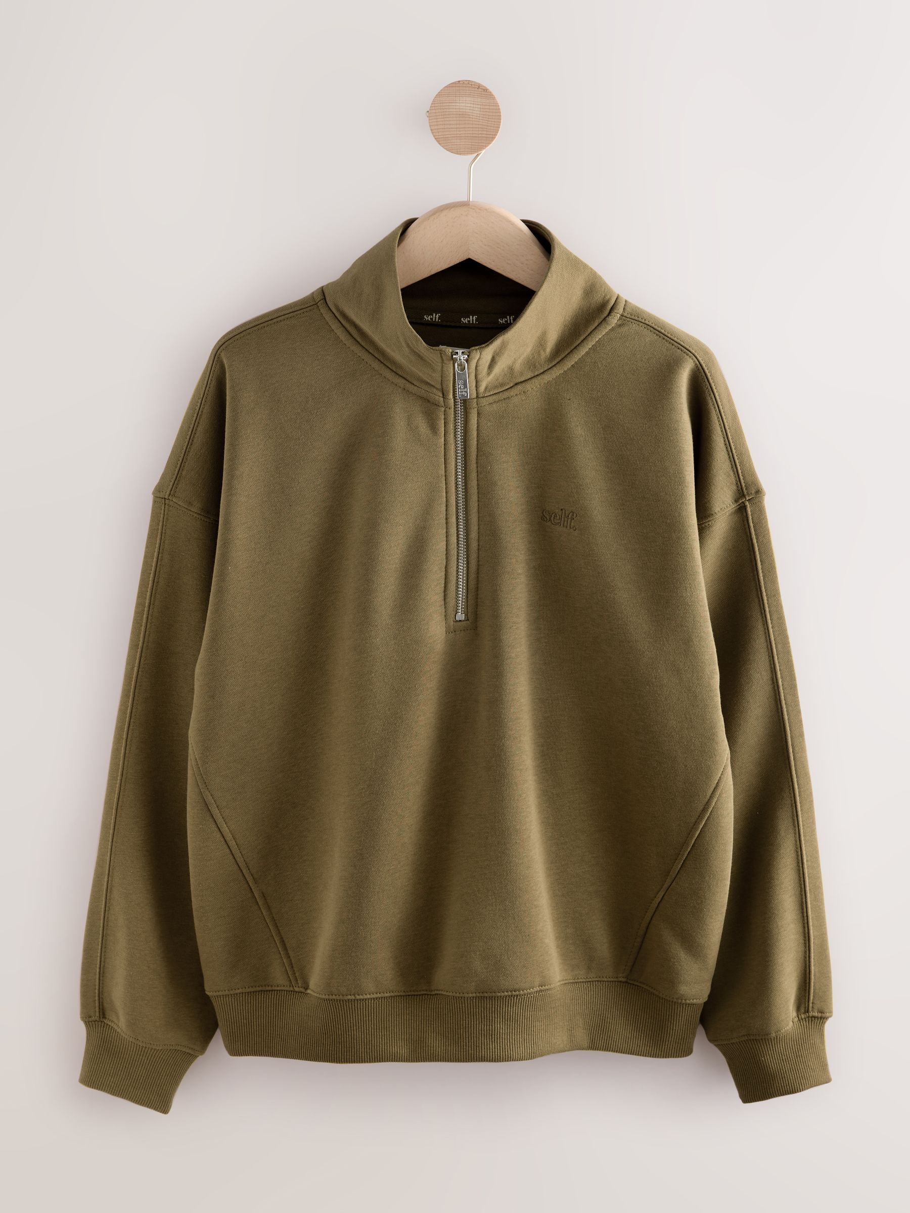 Buy self. Olive Green Half Zip Sweatshirt from Next USA