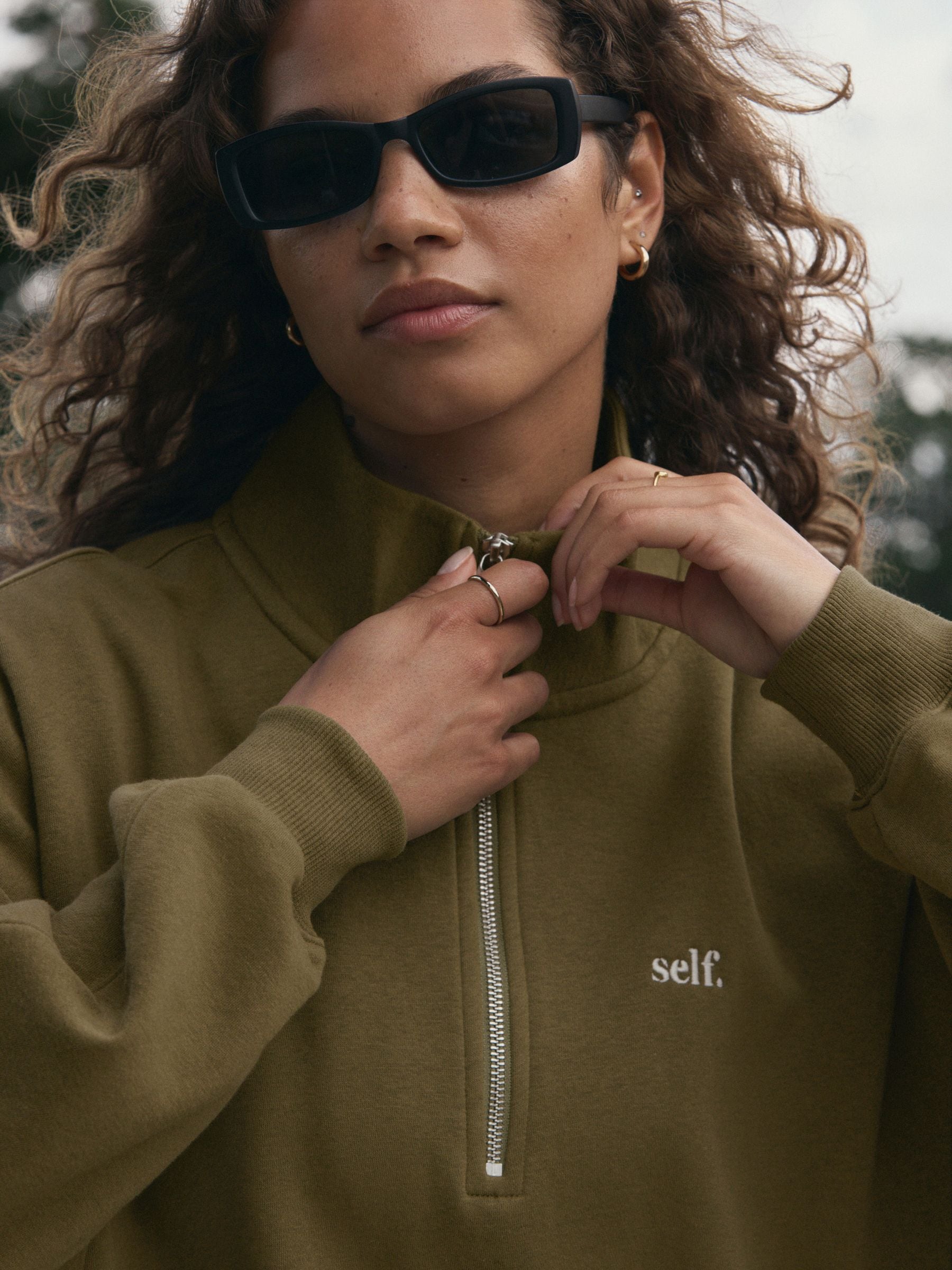 Buy self. Olive Green Half Zip Sweatshirt from Next South Africa