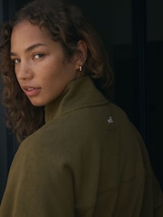 self. Olive Green Half Zip Sweatshirt - Image 7 of 12