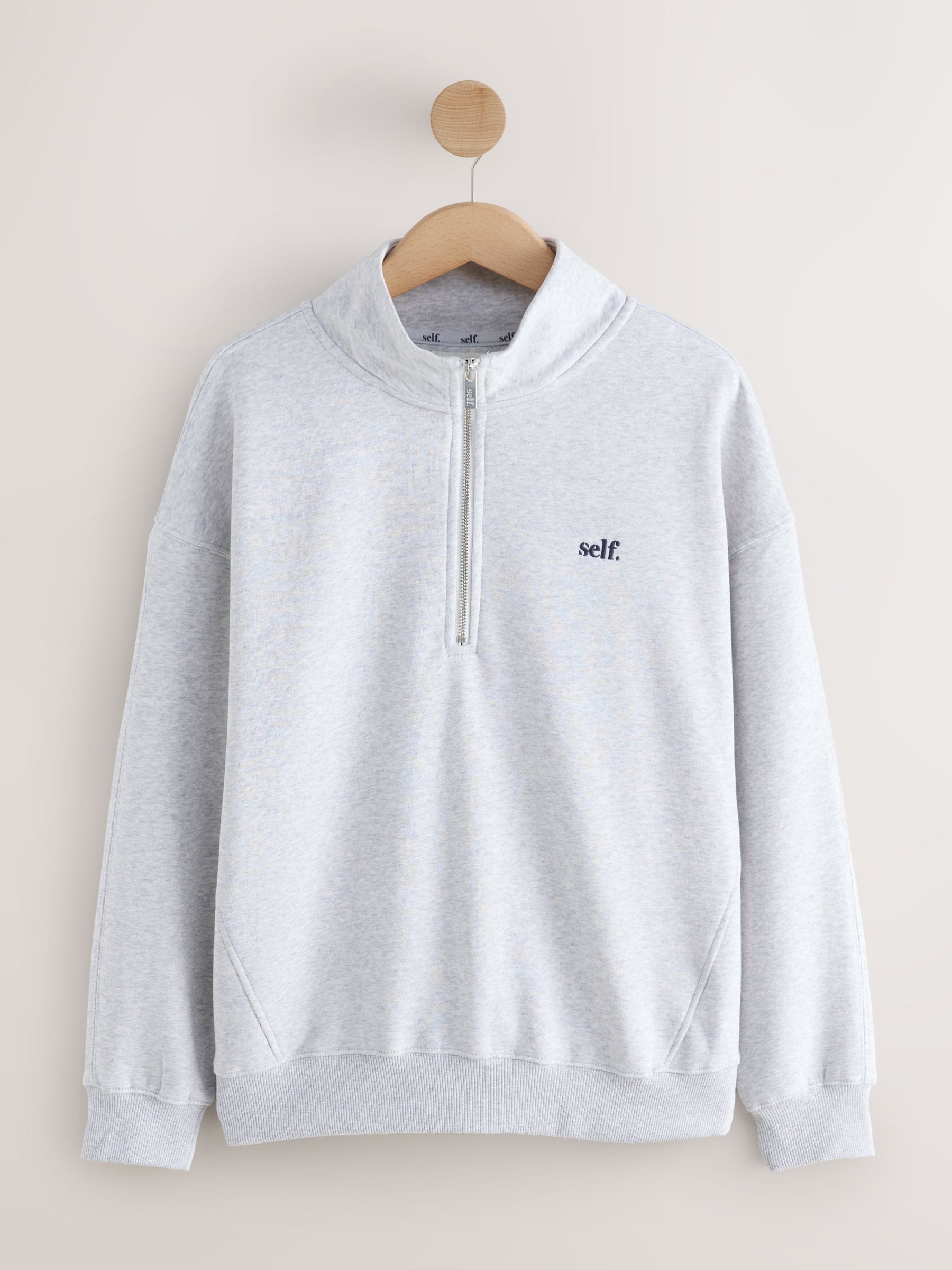 Buy self. Grey Half Zip Sweatshirt from Next USA