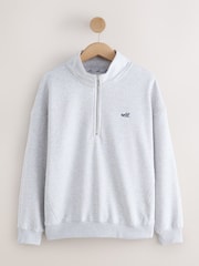 self. Grey Half Zip Sweatshirt - Image 5 of 7
