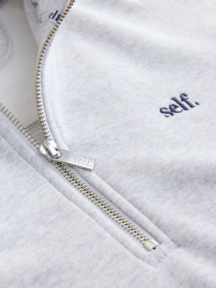 self. Grey Half Zip Sweatshirt - Image 7 of 7