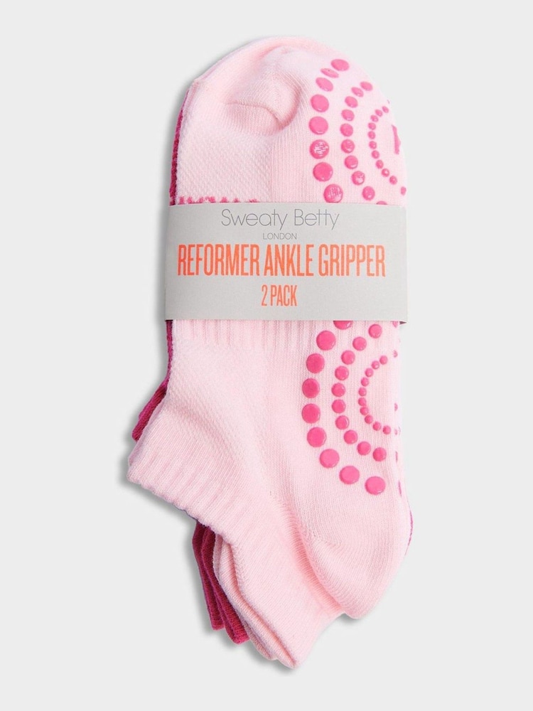 Sweaty Betty Pink Reformer Ankle Gripper Socks 2 Pack - Image 2 of 2