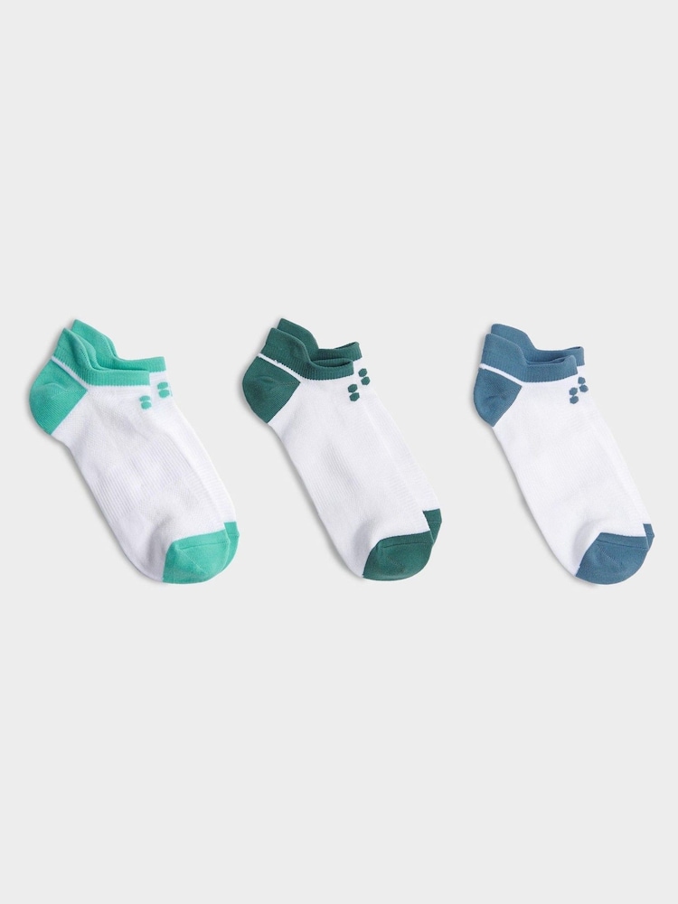 Sweaty Betty Blue Lightweight Trainer Socks 3 Pack - Image 1 of 2 Sweaty Betty Blue Lightweight Trainer Socks 3 Pack - Image 1 of 2