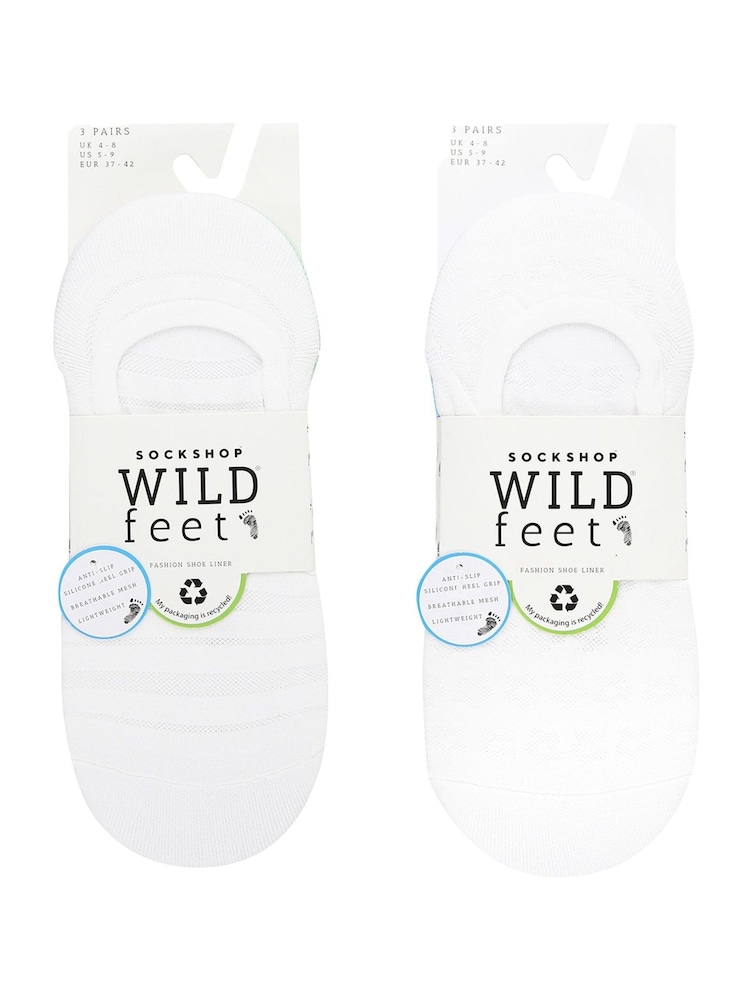 لون طبيعي - Wild Feet Low Cut No Show Mesh Liners Trainers Socks 6 Pack - صورة 2 من 5