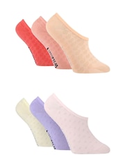 لون كريم طبيعي - Wild Feet Low Cut No Show Mesh Liners Trainers Socks 6 Pack - صورة 1 من 5