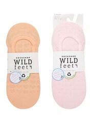 لون كريم طبيعي - Wild Feet Low Cut No Show Mesh Liners Trainers Socks 6 Pack - صورة 2 من 5