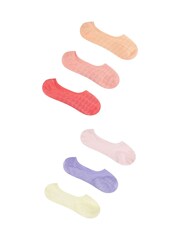 لون كريم طبيعي - Wild Feet Low Cut No Show Mesh Liners Trainers Socks 6 Pack - صورة 4 من 5