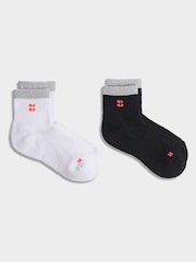 Sweaty Betty Black Reflective Workout Mini Crew Socks 2 Pack - Image 1 of 2
