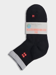 Sweaty Betty Black Reflective Workout Mini Crew Socks 2 Pack - Image 2 of 2